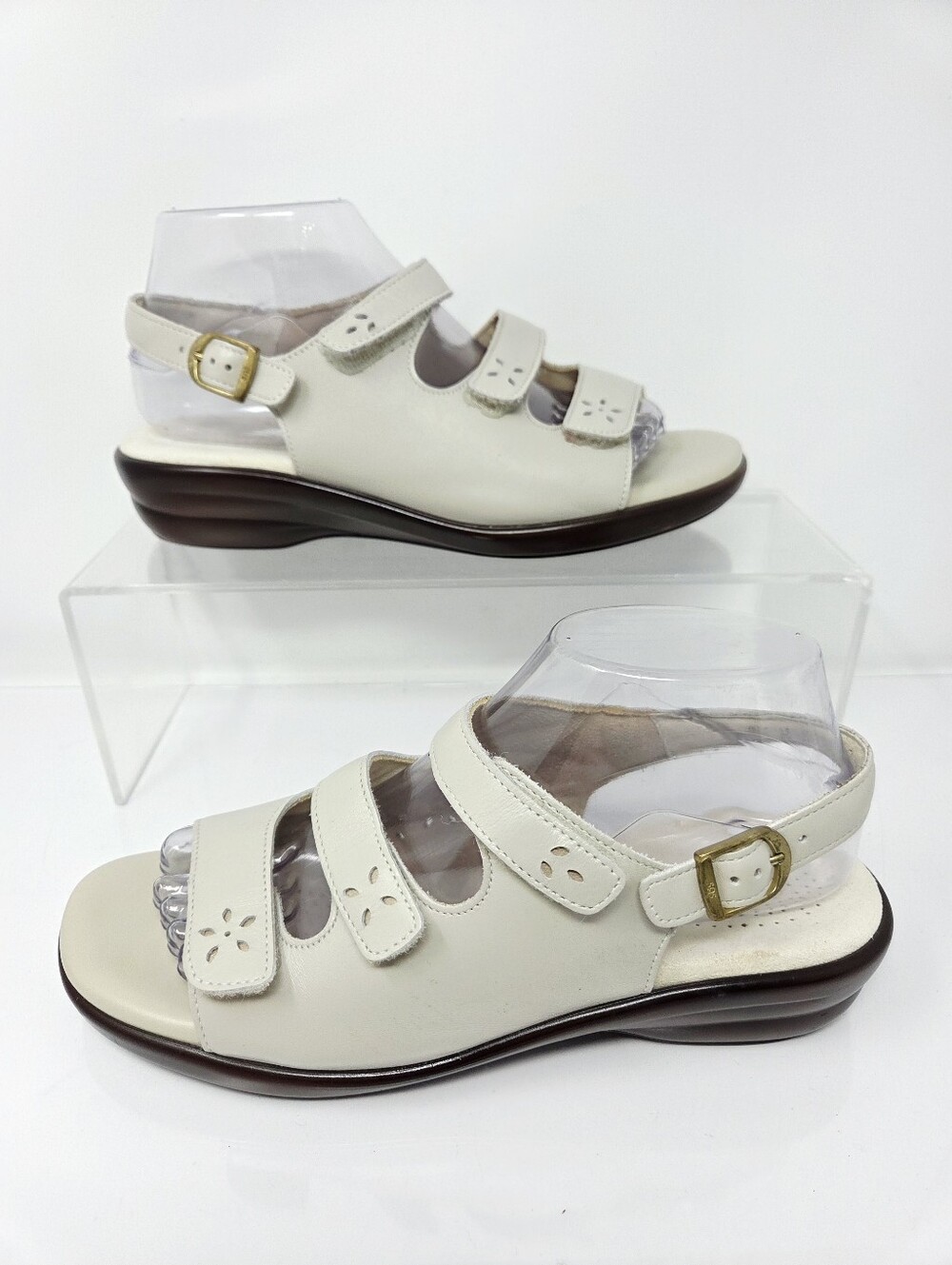 SAS Quatro Bone Leather Slingback Comfort Sandals Women’s 8.5 Coastal Grandm